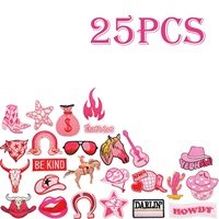 Nouveau Cowboy fille coeur chapeau étoile broderie vêtements patchs belle fille chapeau botte brodé fer sur Patch pour vêtements chapeau sac