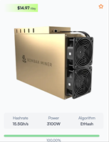 Machines De Minage De Crypto ETC ASIC Miner Bombax EZ100 12.5GH/s Efficacité Ethereum Classic Mining Rig Miner Crypto à vendre