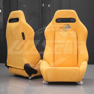 WZSEAHI желтое сиденье-ковш универсальное регулируемое автомобильное спортивное сиденье гоночное автомобильное сиденье с ползунком - Product Image 2