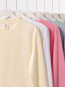 Vente en gros de pulls molletonnés en coton à la mode 230 GSM pour hommes, chemises à manches longues col rond avec logo personnalisé pour le style d'automne - Product Image 3