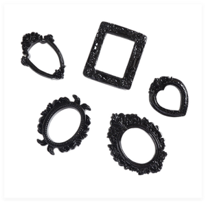 Cornice per Foto Miniatura Rettangolare, Ovale, a Cuore, Quadrata, Nera, con Cabochon Grande in Resina Flatback per Fai da Te, Giocattoli per Bambini, <span class=keywords><strong>Mobili</strong></span> per Case delle Bambole - Product Image 5