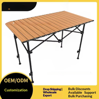 Ensemble de table et de chaises pliantes en métal pour l'extérieur, réglables en hauteur, pour le camping et les pique-niques, avec sac de transport