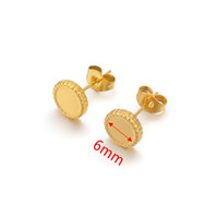 Stainless Steel bulat kaca Cabochon dasar datar tiang kosong bunga anting membuat persediaan kancing anting belakang untuk DIY Perhiasan
