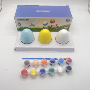 Vaso de madera divertido para niños transfronterizos, huevo de pato pintado, juguetes educativos, huevos de Pascua - Product Image 5