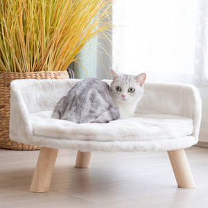 Camas Elevadas para Gatos, Cama Tipo Taburete para Gatos, Casa Nórdica para Mascotas, Cómoda Almohadilla para Gatos, Silla con Cojín y Patas de Madera Resistentes - Product Image 6