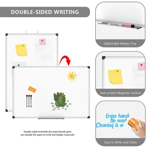 Durable School Board Aluminum Frame Double Side White Board Magnetic Dry Erase WhiteBoard For Wall