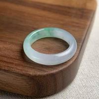 Kualitas Terbaik Icy Jade cincin hijau bunga batu alam mode cincin jenis a Icy-Quality penyembuhan giok cincin untuk wanita