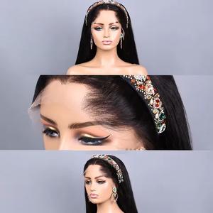 วิกผมหน้าผากแบบ 13x4 รูปทรง M พร้อมเชือกผูก HD Lace สำหรับขายส่ง, วิกผมแท้จากผมมนุษย์แบบใหม่จากลาโกส <span class=keywords><strong>ผม</strong></span>เวอร์จินเรมี่ ลอนธรรมชาติ สีธรรมชาติ - Product Image 5