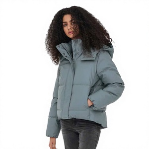 Chaqueta Acolchada Corta para Mujer Twin City, con Capucha, Cierre de Cremallera, Forro de Poliéster Suave, Chaqueta Desmontable - Product Image 1