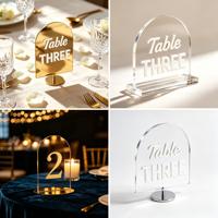 Numéros de table en acrylique en gros avec impression UV pour décorations de mariage et de fête - Signalétique de table réutilisable et économique