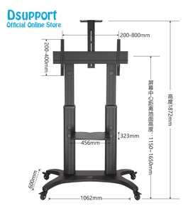 Sollevamento libero 55 '-80 "LED LCD TV al Plasma supporto Trolley in lega di alluminio <span class=keywords><strong>AVF</strong></span> 1800-70-1P carrello Mobile con scaffale e porta fotocamera AV - Product Image 5