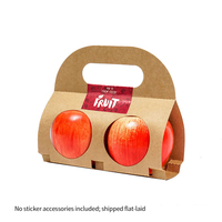 Herbruikbare kraftpapieren fruitverpakking met handvat voor één sinaasappel en voor kerstcadeausets - feestelijke verpakking