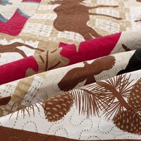 Housse de literie de cabine à carreaux rustique, couverture réversible, ample, cerf, faune, Patchwork de couette à carreaux, décor de maison, ours noir