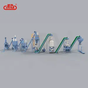 Hot sale 250 304 horizontal type complete pellet feed production line from Hexie manufacturer