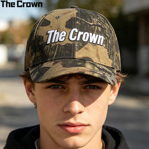 Casquette personnalisée à 6 panneaux avec logo, imprimé vintage Woodland, vente en gros, broderie, ouvre-bouteille métallique, fabricant - Product Image 1