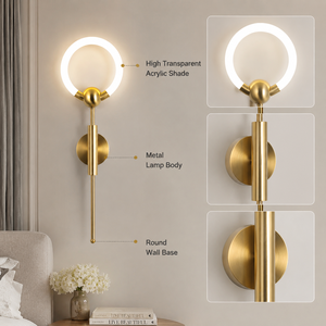 Applique murale LED moderne en acrylique, décorative pour intérieur, à fixer au mur, pour chambre, salon, couloir, 10W, CCT sélectionnable - Product Image 3