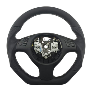 พวงมาลัยหนังเจาะรูเย็บด้ายสีขาวสำหรับรถยนต์ BMW E46 รุ่นขายดี - Product Image 1