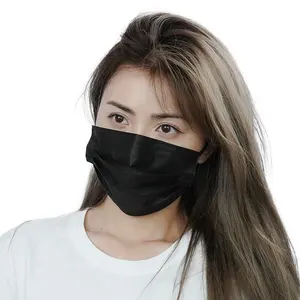 popular in United States black flat face mask civil use disposable 3-ply face mask personal protective equipment