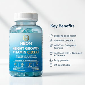 Gomitas para Aumentar la Estatura OEM que Contienen Vitamina C, D3, K2, <span class=keywords><strong>Zinc</strong></span>, Colágeno y Cúrcuma para Apoyar la Salud Ósea - Product Image 3