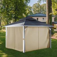 Rideau de remplacement pour gazebo 10x10FT en PVC et polyester, imperméable, pour l'intimité, facile à assembler, rideau mural extérieur, cadre non inclus