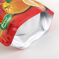 Sachets d'emballage personnalisés 1L en PET laminé aluminium, résistants à l'humidité, avec bec verseur, pour jus de fruits, purée de tomates, confiture, chocolat