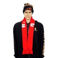 Personnalisé Acrylique Jacquard Fans Sport Tricoté Football Bonnet De Laine Machine À Tricoter Cou Enfants Hiver Chapeau Écharpe Fan Foulards Pologne
