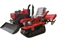 Cultivateur agricole multifonctionnel à chenilles micro-diesel de 25 ch, tracteur à chenilles pour vergers et serres