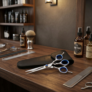 New Styled Long Handle Right-Handed Professional 6 Inch <b>Mirror</b> Polish Stainless Steel Hair Cutting Scissors for Salon Suppliers - Product Image 3