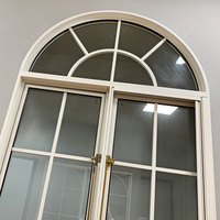 Ventana de arco francesa con rotura de puente térmico de aleación de aluminio, ventanas de doble acristalamiento para iglesias