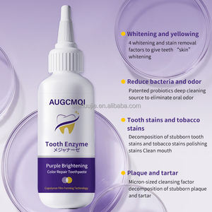 Commercio all'ingrosso della fabbrica Logo personalizzato denti organici sbiancamento siero rimuovere ingiallimento denti enzimi sbiancamento dentifricio viola - Product Image 3
