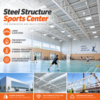 Structure en acier pour terrain de badminton GloStar, bâtiment préfabriqué, arène sportive intérieure et centre multisports