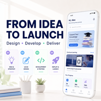 IOS ve Android için Video Dersler, Canlı Sınıflar ve İlerleme Testleri içeren Özel Çevrimiçi Eğitim E-Öğrenme Uygulama Geliştirme