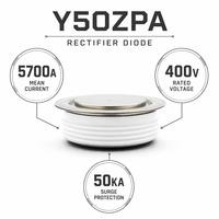 Diode redresseuse TECHSEM Y50ZPA 5700A 200V-400V, diode redresseuse industrielle haute puissance à disque