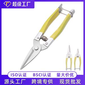 Sécateur à fruits en acier inoxydable 150mm 170mm 185mm avec manche jaune pour jardinage, agrumes, fleurs et pépinières - Product Image 5