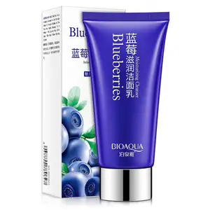 OEM bioaqua ब्लूबेरी आश्चर्य चेहरे cleanser गहरी साफ तेल नियंत्रण ताजा चेहरा फोम