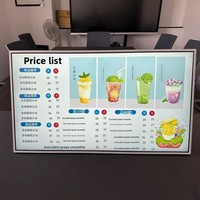 Écran d'affichage de menu électronique avec cadre en alliage d'aluminium pour café, salon de thé, liste de prix, recettes, carte de repas dynamique, commande de table