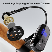 2.4G Wireless Flute Microphone Clip-on Instrument Mic for Flute Clarinet Bamboo Flute Hulusi