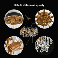 Hullxine Nouveau Lustre Ovale LED 360° en Aluminium Doré de Luxe avec Cristaux pour Salon, Salle à Manger, Table Îlot, Grande Taille