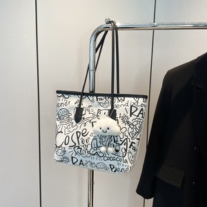 Túi vải <span class=keywords><strong>canvas</strong></span> họa tiết graffiti dành cho nữ <span class=keywords><strong>2025</strong></span>, túi đeo vai thời trang mới, túi tote dung tích lớn có kèm mặt dây chuyền - Product Image 6