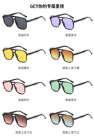Lunettes de soleil oversize rondes et carrées 2025 pas chères pour femmes – Nouvelle collection de lunettes de soleil de marque tendance pour femme, rayures noires et blanches, élégantes