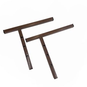 Pieds de table en métal minimalistes, finition grain de bois, acier au carbone, installation facile, pour table à usage commercial - Product Image 3
