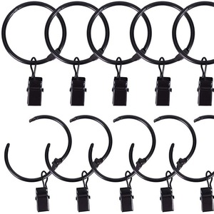 Anneaux de rideau avec clips 32MM 38MM 50MM, anneaux ouverts, style simple, installation facile pour rideaux et rideaux de douche - Product Image 3