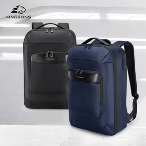Kingsons Business <b>Backpack</b> 20-35L Laptop Compartment Unisex Travel Bag Solid Color Shoulder <b>Straps</b> - Product Image 1