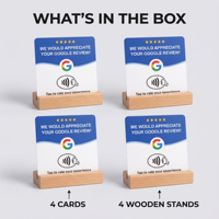 Carte de visite Google Review, mini-étiquette RFID étanche NTAG213/215 NFC pour les réseaux sociaux TK INS, carte cinq étoiles avec base en bois