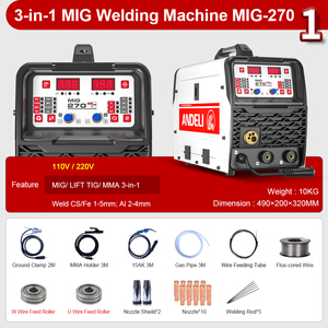 安德利厂家直销l MIG-270DLS 4合1 110V 220V多工艺协同铝焊机制造商 - Product Image 2