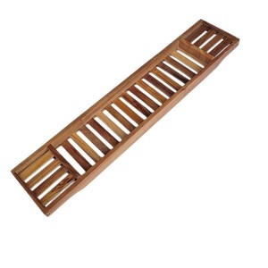 Estante para bañera de madera de acacia, bandeja de almacenamiento multifuncional para spa, 70x14,5x4cm, para baño - Product Image 5