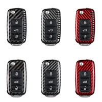 Housse de clé de voiture pour VW MK5 NK6, housse de clé de voiture en Fiber de carbone, housse de clé en t-carbone