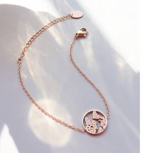 Conjunto de joyería de acero inoxidable, CZ, Circonia cúbica, piedras incrustadas, mapa del mundo, colgante de moneda, collar y pulsera - Product Image 4