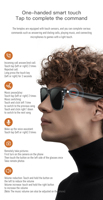 Lunettes intelligentes sans fil Bluetooth 5.0 lunettes de soleil de plein air Sport intelligent mains libres appels lunettes de musique
