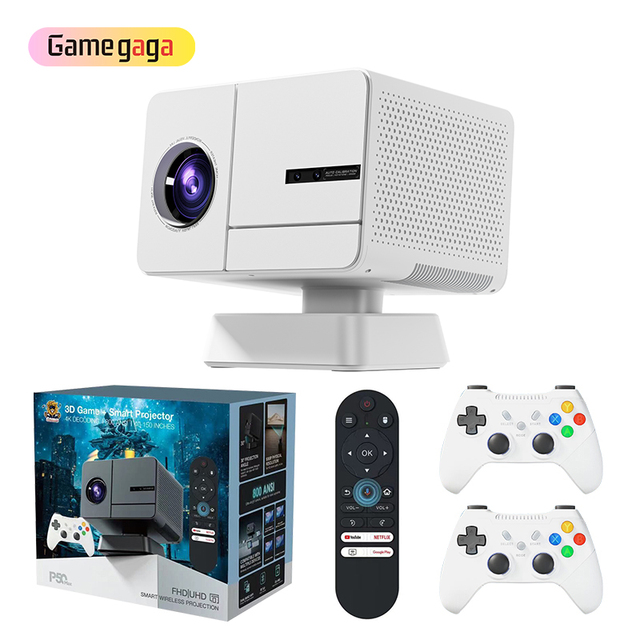 Yo P50 Max Game Projector 1080P Auto-Focus LED 2G+16G 64GB 30000 Games Android 11 Portable Built-in Speakers
